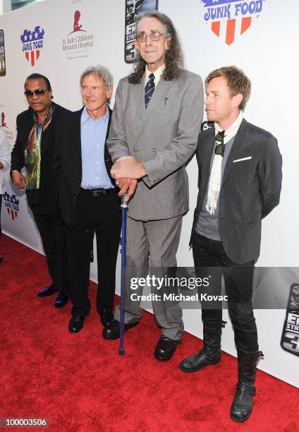 Actors Billy Dee Williams, Harrison Ford, Peter Mayhew, and Ewan McGregor arrive at "The Empire Strikes Back" 30th Anniversary Charity Screening...