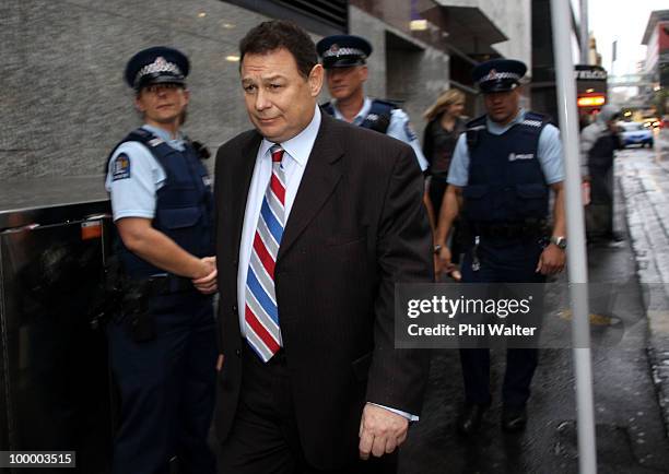 Finance company Blue Chip's founder Mark Bryers leaves the Auckland District Court on May 20, 2010 in Auckland, New Zealand. Bryers was today...