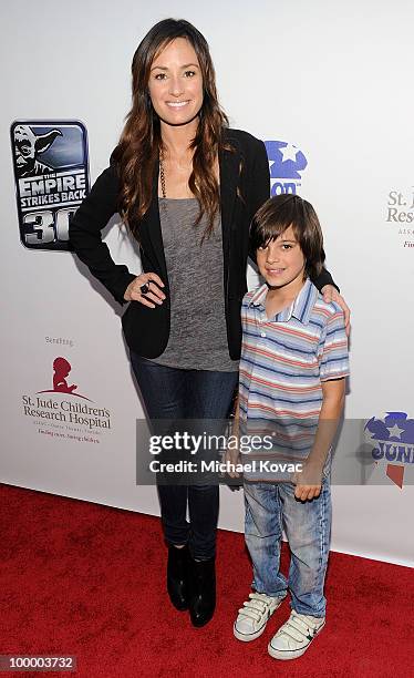 Actress Catt Sadler and son Austin arrive at "The Empire Strikes Back" 30th Anniversary Charity Screening Event at ArcLight Cinemas on May 19, 2010...