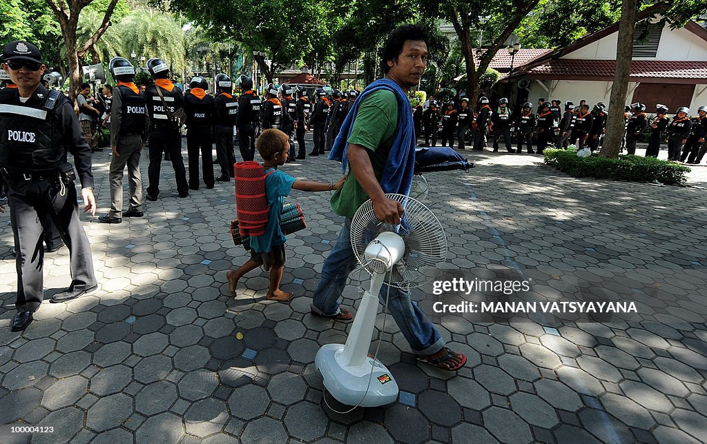 A "Red Shirt" anti-government protester