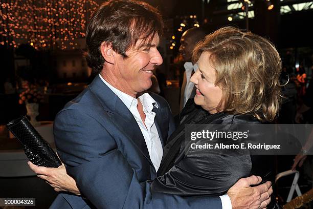 Actor Dennis Quaid and actress Brenda Vaccaro arrive at the Los Angeles premiere of HBO Films' "The Special Relationship" at the DGA Theater on May...