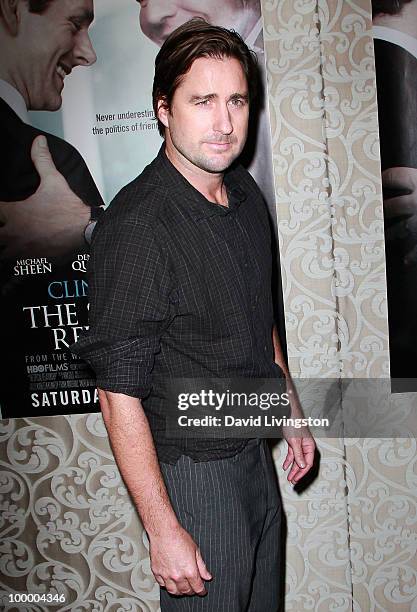 Actor Luke Wilson attends the premiere of HBO Films "The Special Relationship" at the Directors Guild of America on May 19, 2010 in Los Angeles,...