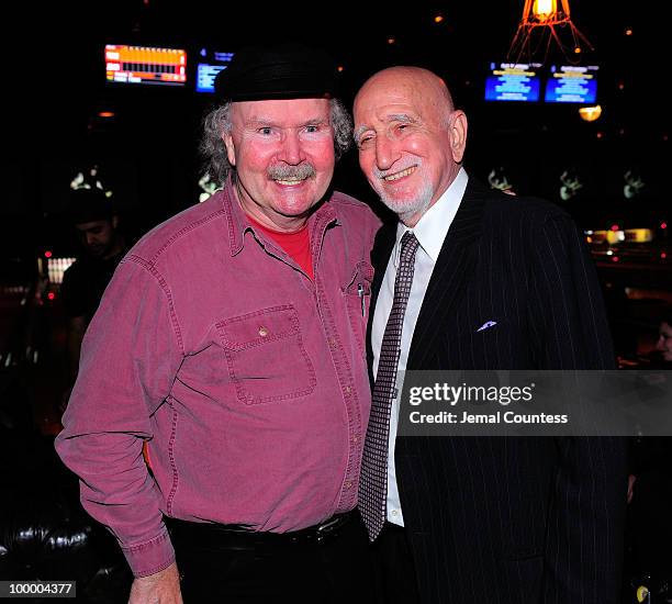 Musician Tom Paxton and singer/actor Dominic Chianese pose for photos at the Cherry Lane Music Publishing's 50th Anniversary celebration at Brooklyn...