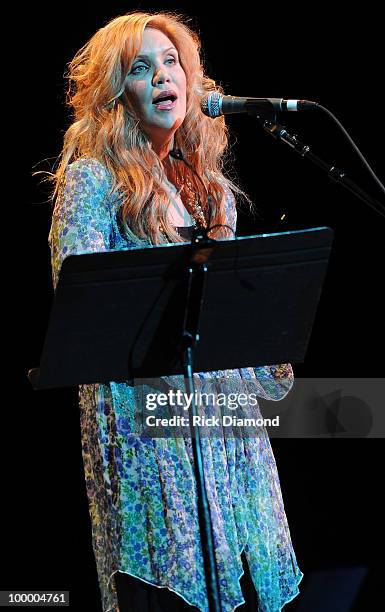 Singer/Songwriter Alison Krauss performs during the "Music Saves Mountains" benefit concert at the Ryman Auditorium on May 19, 2010 in Nashville,...