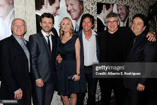 Producer Frank Marshall, actor Michael Sheen, actress Hope Davis, actor Dennis Quaid, director Richard Loncraine and HBO's Len Amato arrive at the...