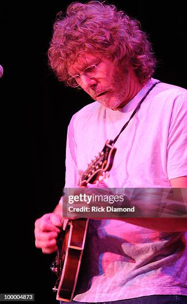 Singer/Songwriter Sam Bush performs during the "Music Saves Mountains" benefit concert at the Ryman Auditorium on May 19, 2010 in Nashville,...