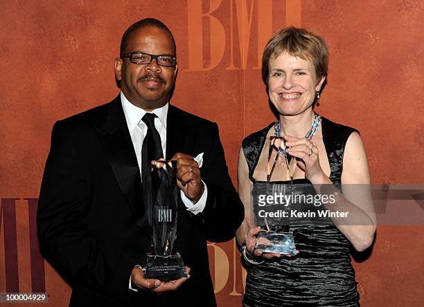 Musician/composer Terence Blanchard accepts the Classic Contribution Award and composer Rachel Portman accepts the Richard Kirk Award at the 2010 BMI...