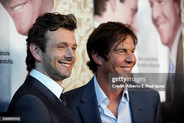 Actor Michael Sheen and actor Dennis Quaid arrive at the Los Angeles premiere of HBO Films' "The Special Relationship" at the DGA Theater on May 19,...