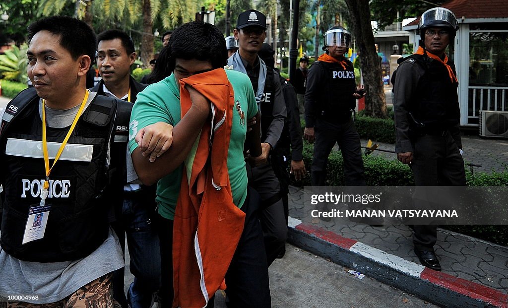 A "Red Shirt" anti-government protestor