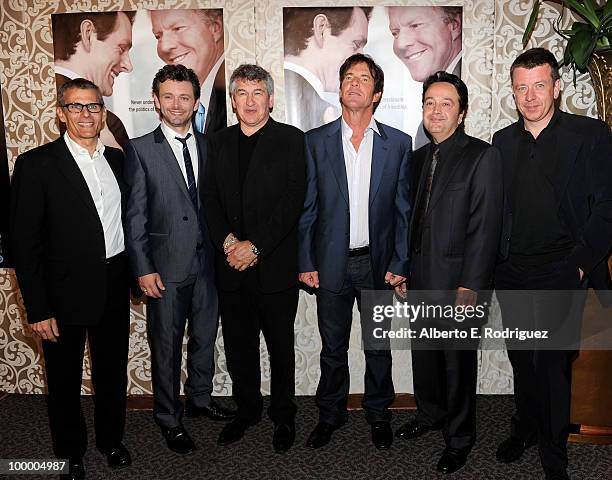 S Michael Lombardo, actor Michael Sheen, director Richard Loncraine, actor Dennis Quaid, HBO's Len Amato and writer Peter Morgan arrive at the Los...
