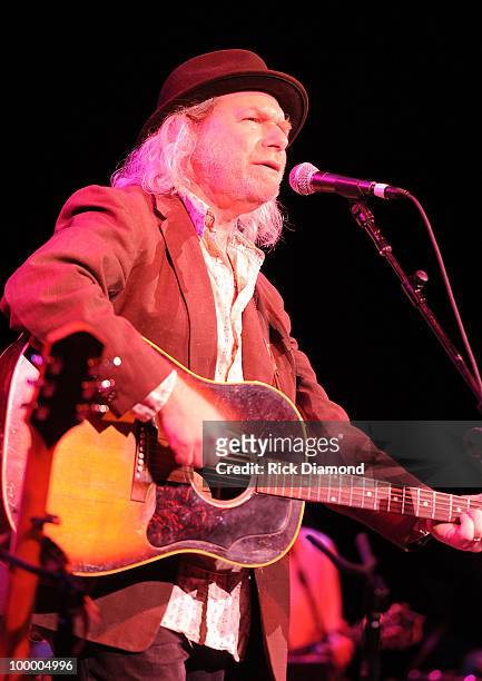 Singer/Songwriter Buddy Miller performs during the "Music Saves Mountains" benefit concert at the Ryman Auditorium on May 19, 2010 in Nashville,...