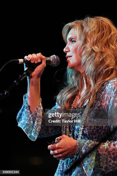 Allison Krauss performs during the Music Saves Mountains benefit concert at the Ryman Auditorium on May 19, 2010 in Nashville, Tennessee.