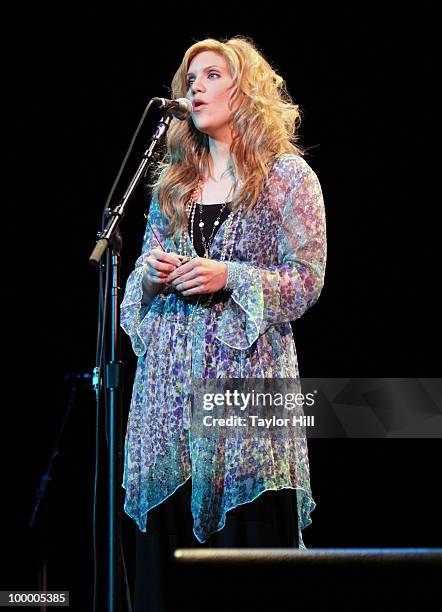 Allison Krauss performs during the Music Saves Mountains benefit concert at the Ryman Auditorium on May 19, 2010 in Nashville, Tennessee.