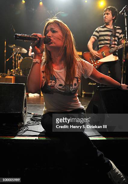 Singer Chantal Claret of of Morningwood performs at the Joey Ramone Foundation For Lymphoma Research benefit concert at The Fillmore New York at...