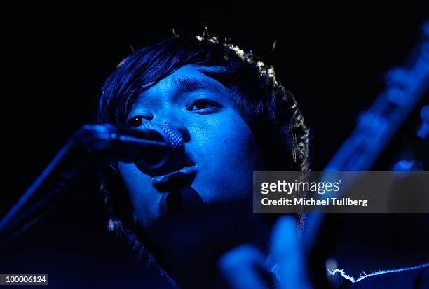 Singer/guitarist Christopher Chu performs with his group The Morning Benders at the Henry Fonda Theater on May 19, 2010 in Los Angeles, California.