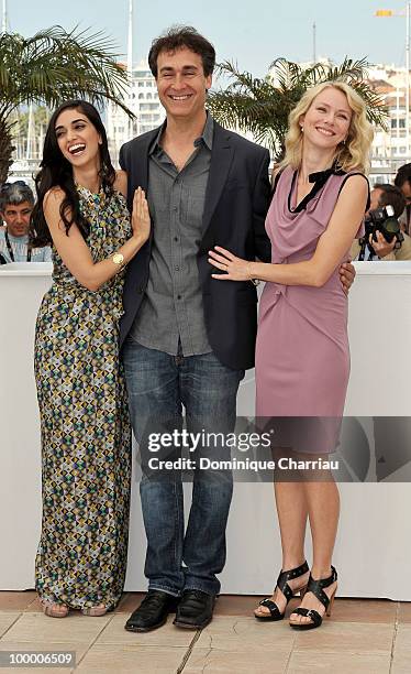 Actress Liraz Charhi, director Doug Liman and actress Naomi Watts attend the 'Fair Game' Photo Call held at the Palais des Festivals during the 63rd...