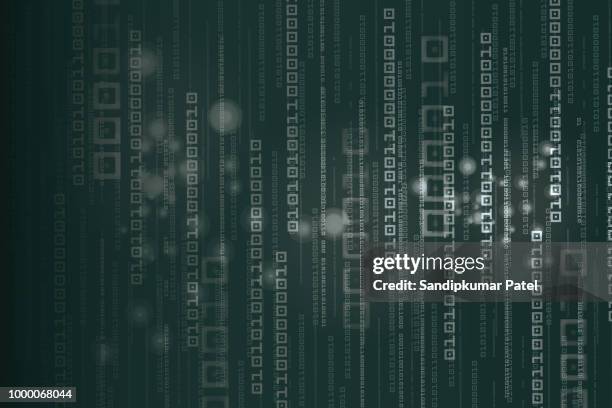 abstract technology binary code background - cyber attack background stock illustrations