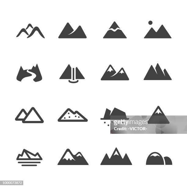 mountain icons - acme series - mountain stock illustrations