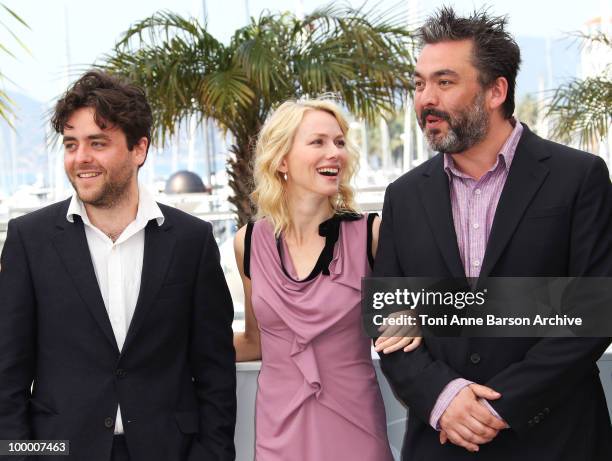 Actors John Henry Butterworth, Naomi Watts and Jez Butterworth attend the 'Fair Game' Photo Call held at the Palais des Festivals during the 63rd...