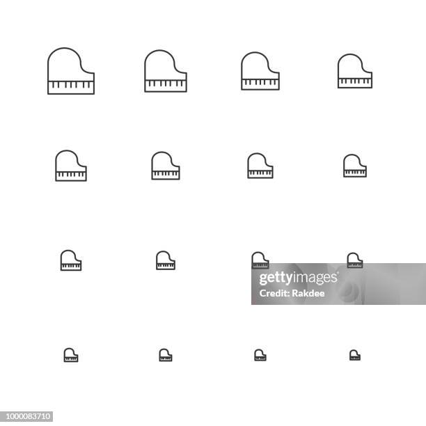 klavier-symbole - multi line serien - instrument of measurement stock-grafiken, -clipart, -cartoons und -symbole