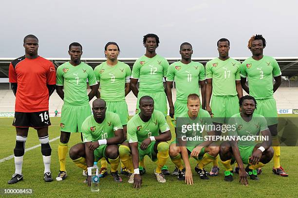 Togolese football national team players pose prior to a friendly match against Gabon as part of the "Corsica football Cup" on May 19, 2010 at the...