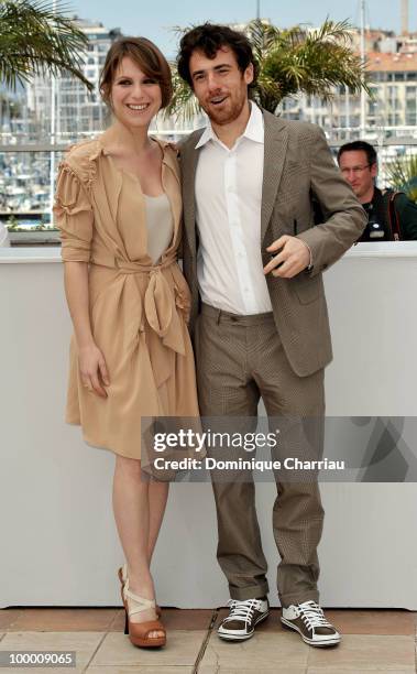Actors Isabella Ragonese and Elio Germano attend the 'Our Life' Photo Call held at the Palais des Festivals during the 63rd Annual International...