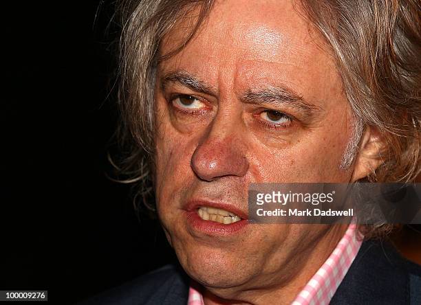 Sir Bob Geldof speaks with journalists at the Pratt Foundation's "An Intimate Evening with Sir Bob Geldof" in support of St Vincent's Cancer Center...