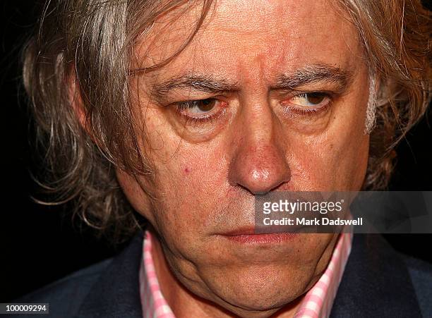 Sir Bob Geldof speaks with journalists at the Pratt Foundation's "An Intimate Evening with Sir Bob Geldof" in support of St Vincent's Cancer Center...