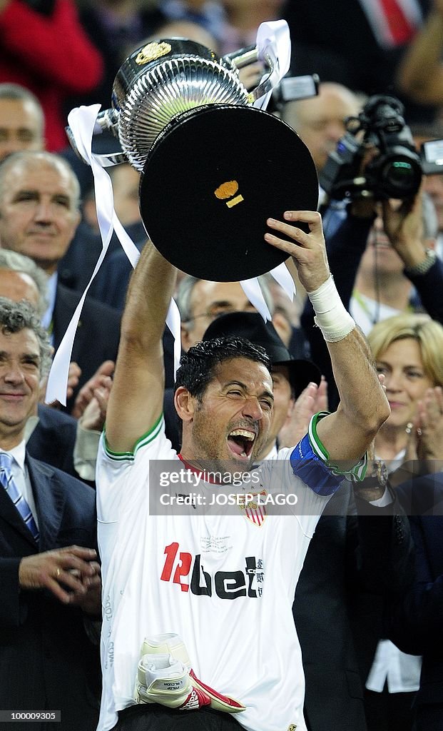 Sevilla's captain goalkeeper Andres Palo