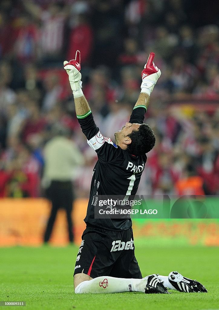 Sevilla's captain goalkeeper Andres Palo