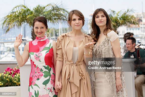 Ctress Alina Berzenteanu, Stefania Montorsi and Isabella Ragonese attend the "Our Life" Photocall at the Palais des Festivals during the 63rd Annual...