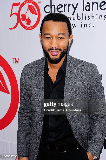 Singer John Legend poses on the red carpet at the Cherry Lane Music Publishing's 50th Anniversary celebration at Brooklyn Bowl in Brooklyn on May 19,...