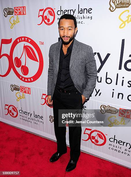 Singer John Legend poses on the red carpet at the Cherry Lane Music Publishing's 50th Anniversary celebration at Brooklyn Bowl in Brooklyn on May 19,...