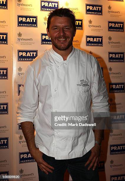 Celebrity chef Manu Feildel arrives at the Pratt Foundation's "An Intimate Evening with Sir Bob Geldof" in support of St Vincent's Cancer Center on...