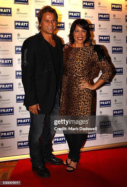 Singers Jon Stevens and Kate Ceberano arrive at the Pratt Foundation's "An Intimate Evening with Sir Bob Geldof" in support of St Vincent's Cancer...