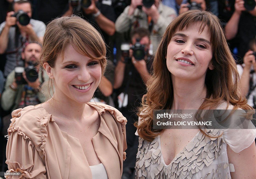 Italian actress Stefania Montorsi (R) an