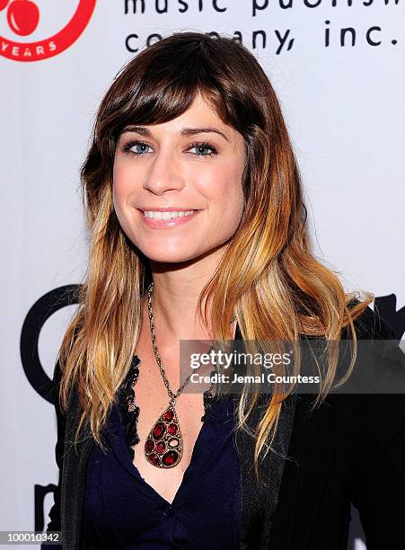 Musician Nicole Atkins poses on the red carpet at the Cherry Lane Music Publishing's 50th Anniversary celebration at Brooklyn Bowl in Brooklyn on May...