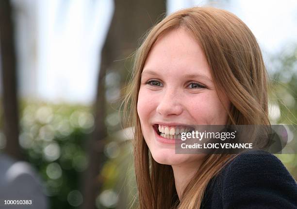 French actress Ana Girardot poses during the photocall "Simon Werner a Disparu" presented in the Un Certain Regard selection at the 63rd Cannes Film...