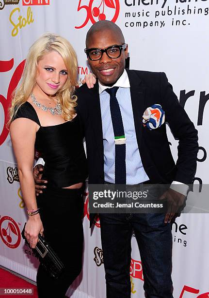Model/designer Jaimie Hilfiger and stylist Keino Benjamin pose on the red carpet at the Cherry Lane Music Publishing's 50th Anniversary celebration...