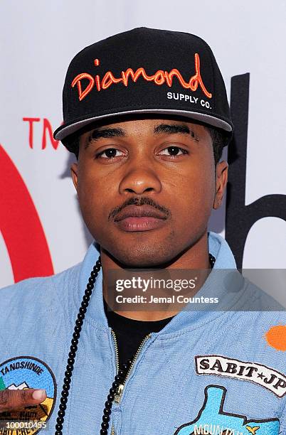 Rapper Dijon "Mann" Thames poses on the red carpet at the Cherry Lane Music Publishing's 50th Anniversary celebration at Brooklyn Bowl in Brooklyn on...