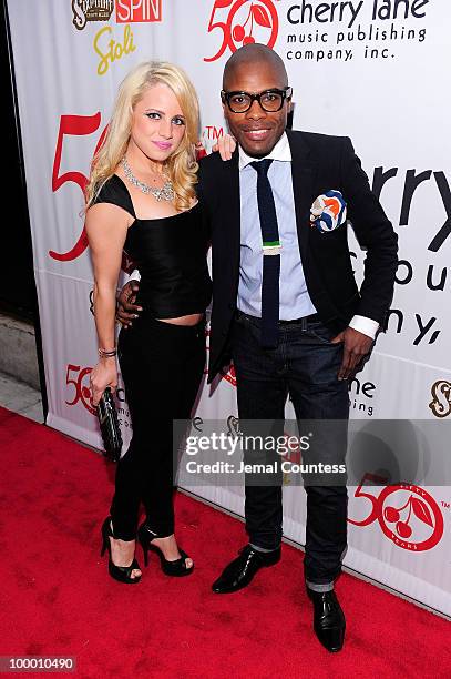 Model/designer Jaimie Hilfiger and stylist Keino Benjamin pose on the red carpet at the Cherry Lane Music Publishing's 50th Anniversary celebration...