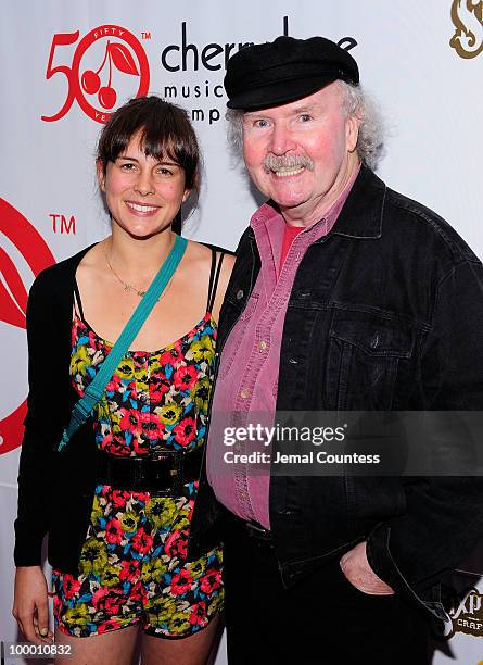 Musician Madi Diaz and musician Tom Paxton pose on the red carpet at the Cherry Lane Music Publishing's 50th Anniversary celebration at Brooklyn Bowl...