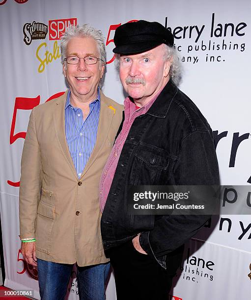 Peter Primont, CEO of Cherry Lane Music and musician Tom Paxton pose on the red carpet at the Cherry Lane Music Publishing's 50th Anniversary...