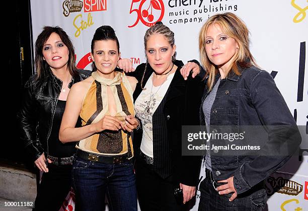 Nini Camps, Kristen Henderson, Cathy Henderson and Dena Tauriello of the band Antigone Rising pose on the red carpet at the Cherry Lane Music...