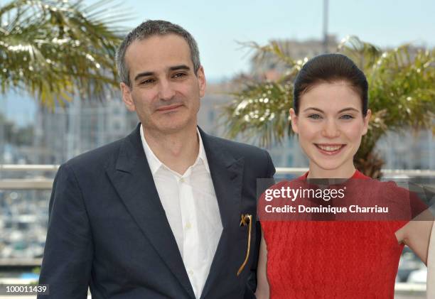 French director Olivier Assayas and Austrian actress Nora Von Waldstatten attend the 'Carlos' Photo Call held at the Palais des Festivals during the...