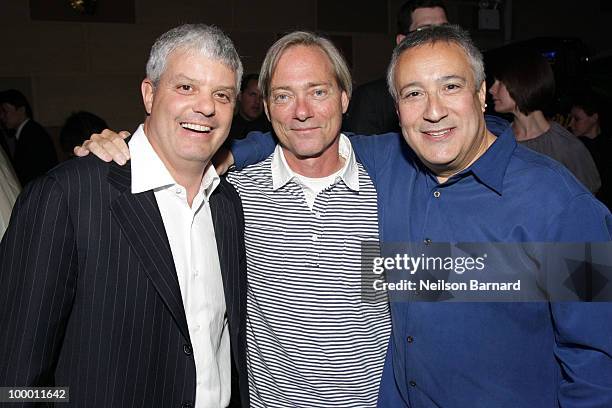 David Levy, Head of Adult Swim Mike Lazzo, and COO of Turner Animation Stuart Snyder attend the Adult Swim Upfront 2010 at Gotham Hall on May 19,...