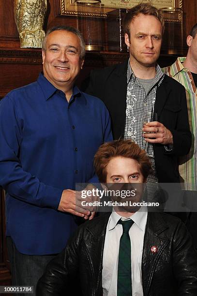 Of Turner Animation Stuart Snyder and Christopher McCulloch; Seth Green attend the Adult Swim Upfront 2010 at Gotham Hall on May 19, 2010 in New York...