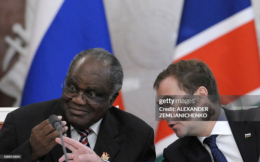 Russian President Dmitry Medvedev (R) sp