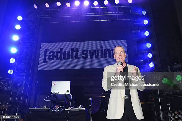 Executive Vice President of Ad Sales and Marketing for Cartoon Network and Adult Swim John O'Hara speaks at the Adult Swim Upfront 2010 at Gotham...