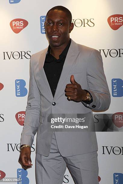 Dizzee Rascal arrives at the 55th Ivor Novello Awards held at Grosvenor House Hotel on May 20, 2010 in London, England.